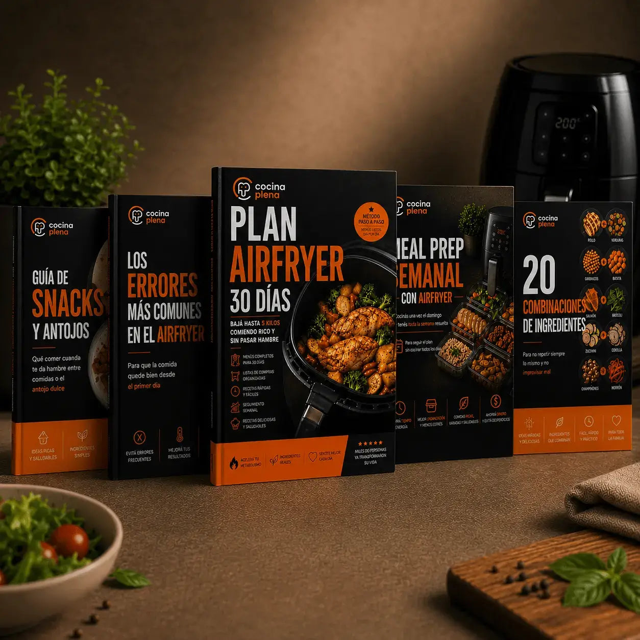 Plan Airfryer 30 Días: Recetas fáciles y saludables para todo el mes + 4 bonos de regalo 🎁