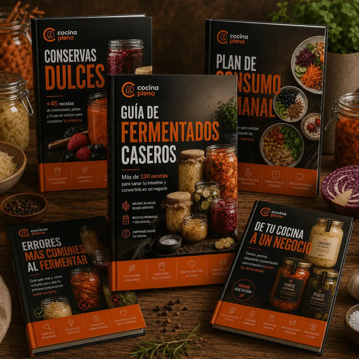 Guía de Fermentados Caseros:  +100 recetas para sanar tu intestino y convertirlo en un negocio